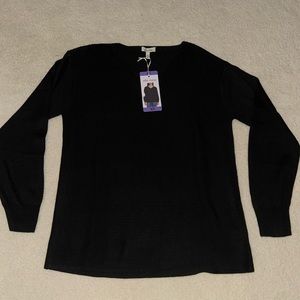 New! Ella Moss vneck black sweater, XS